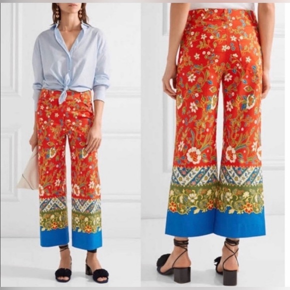 NWT Tory Burch Dayton Crop Pant in Samba Batik Floral - Picture 3 of 14